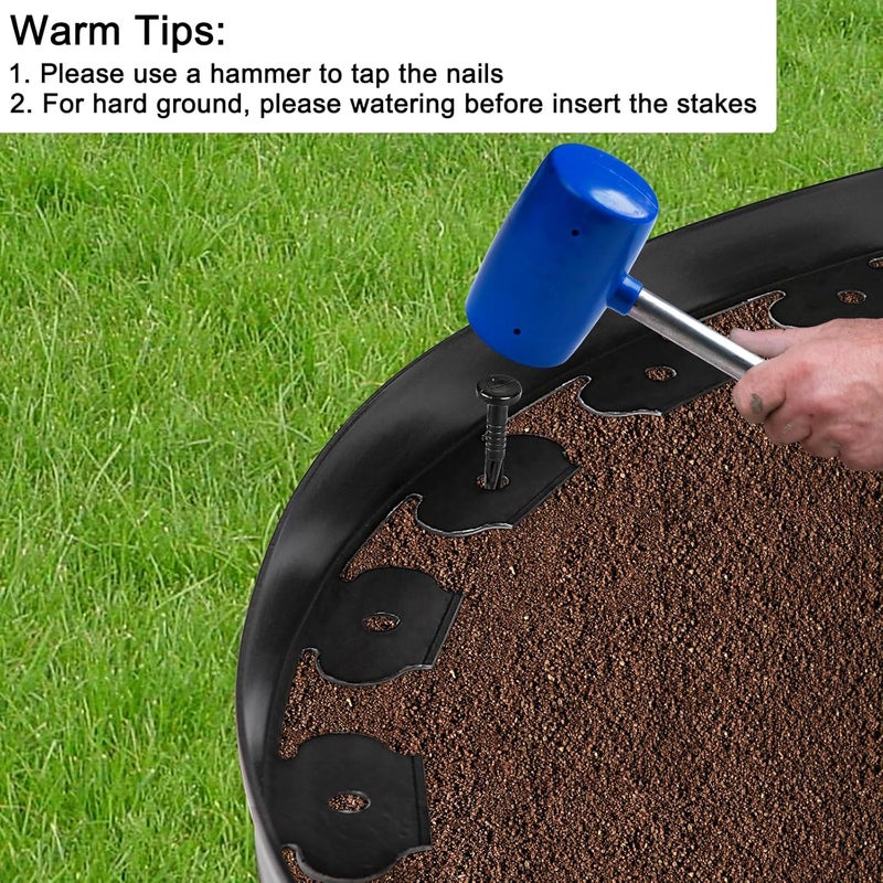 JERIA 2 Inch Tall 33 FT Garden Edging Kit with 45pcs Spikes, Plastic Edging for Landscaping - Image 4